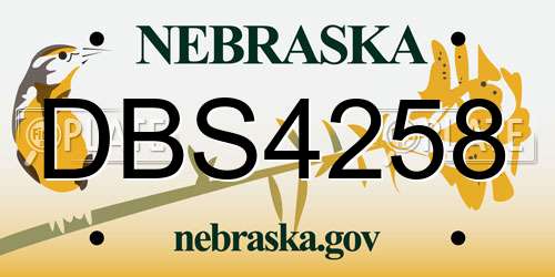 DBS4258 Nebraska License Plate