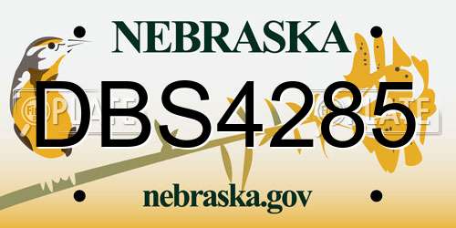 DBS4285 Nebraska License Plate