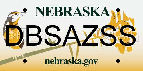 DBSAZSS Nebraska License Plate