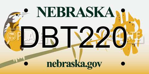 DBT220 Nebraska License Plate
