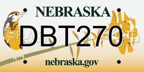 DBT270 Nebraska License Plate