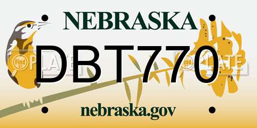 DBT770 Nebraska License Plate