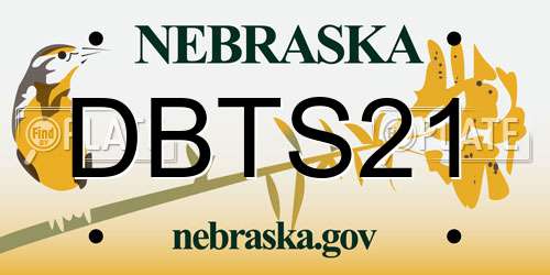 DBTS21 Nebraska License Plate