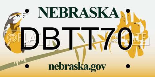 DBTT70 Nebraska License Plate