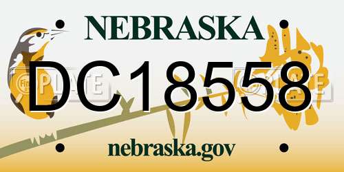 DC18558 Nebraska License Plate