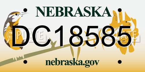 DC18585 Nebraska License Plate