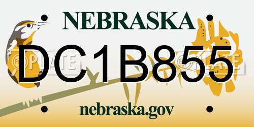DC1B855 Nebraska License Plate