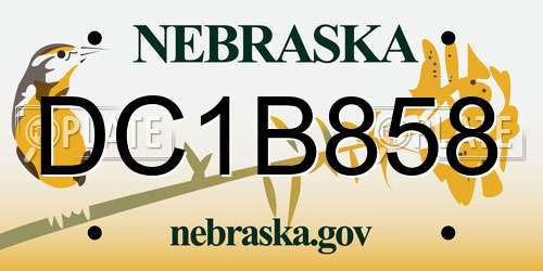 DC1B858 Nebraska License Plate