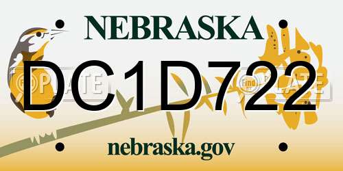 DC1D722 Nebraska License Plate