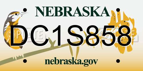 DC1S858 Nebraska License Plate