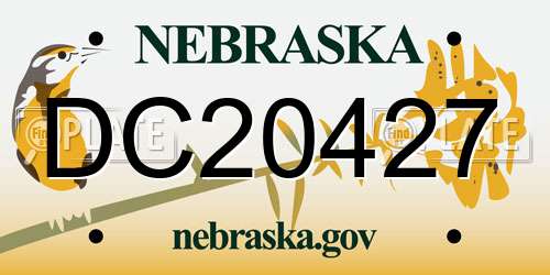 DC20427 Nebraska License Plate
