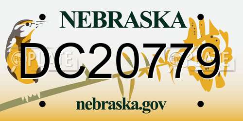 DC20779 Nebraska License Plate