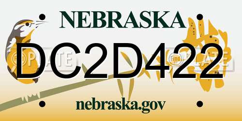 DC2D422 Nebraska License Plate