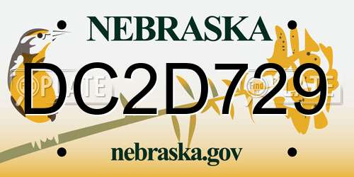 DC2D729 Nebraska License Plate