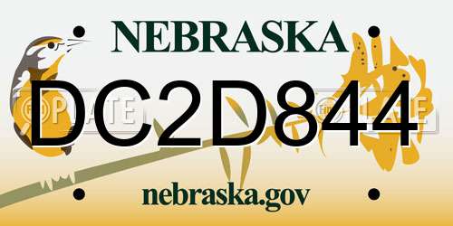 DC2D844 Nebraska License Plate