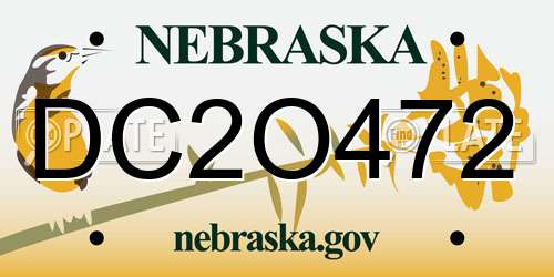 DC2O472 Nebraska License Plate