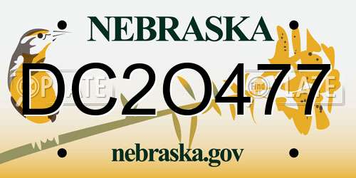 DC2O477 Nebraska License Plate