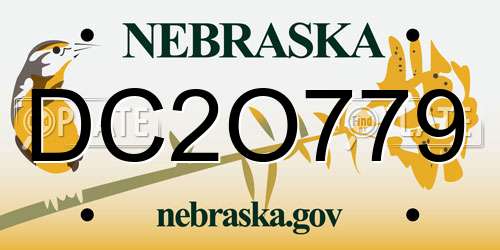 DC2O779 Nebraska License Plate