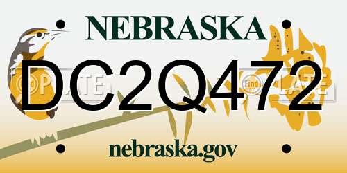 DC2Q472 Nebraska License Plate