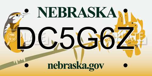 DC5G6Z Nebraska License Plate