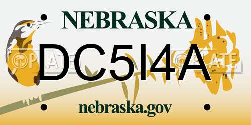 DC5I4A Nebraska License Plate