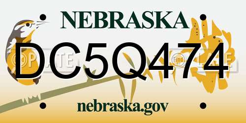 DC5Q474 Nebraska License Plate