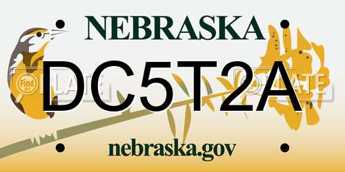 DC5T2A Nebraska License Plate
