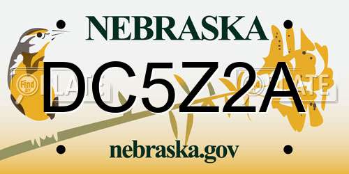 DC5Z2A Nebraska License Plate