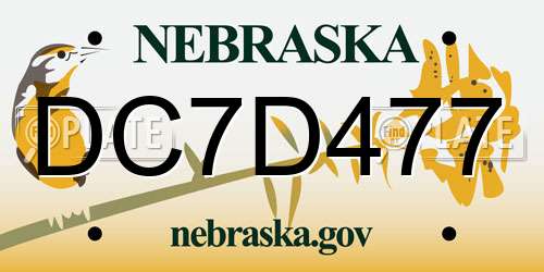 DC7D477 Nebraska License Plate