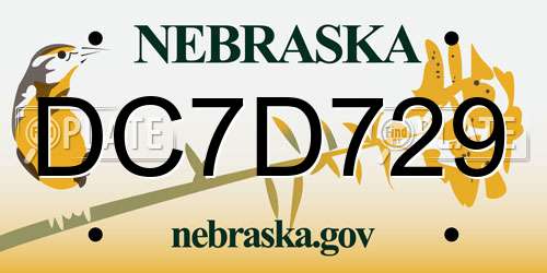 DC7D729 Nebraska License Plate