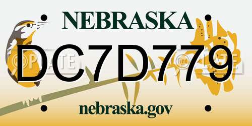DC7D779 Nebraska License Plate