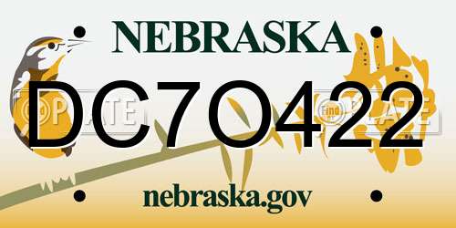 DC7O422 Nebraska License Plate