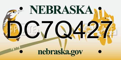 DC7Q427 Nebraska License Plate