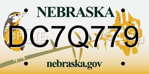 DC7Q779 Nebraska License Plate