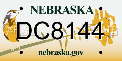 DC8144 Nebraska License Plate