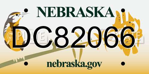 DC82066 Nebraska License Plate