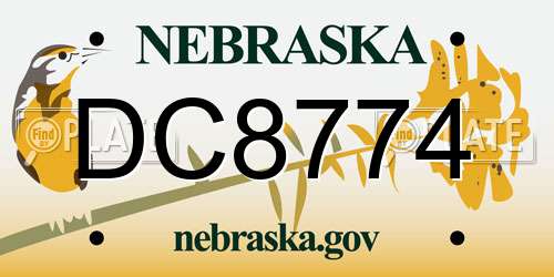 DC8774 Nebraska License Plate