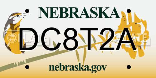 DC8T2A Nebraska License Plate