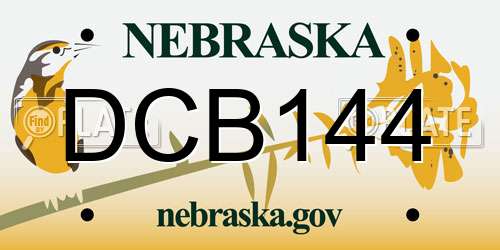 DCB144 Nebraska License Plate