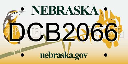 DCB2066 Nebraska License Plate