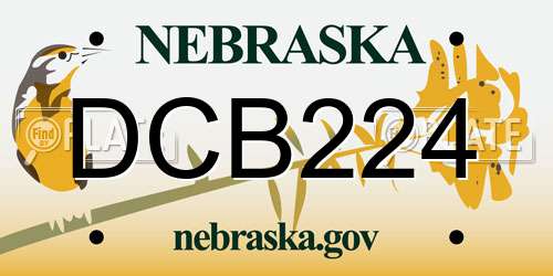 DCB224 Nebraska License Plate