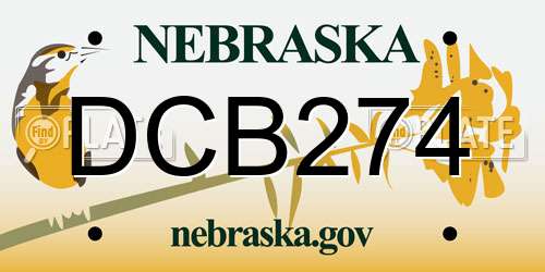 DCB274 Nebraska License Plate