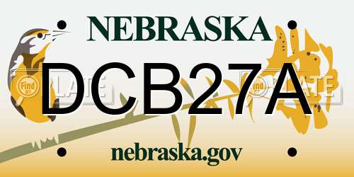 DCB27A Nebraska License Plate