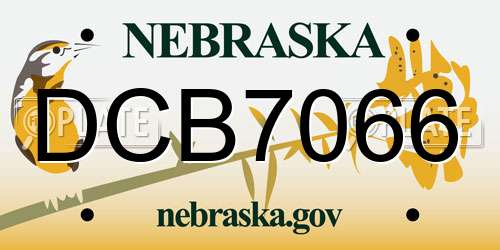 DCB7066 Nebraska License Plate