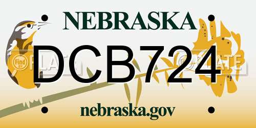 DCB724 Nebraska License Plate