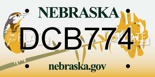 DCB774 Nebraska License Plate