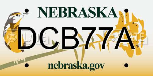 DCB77A Nebraska License Plate