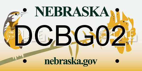 DCBG02 Nebraska License Plate