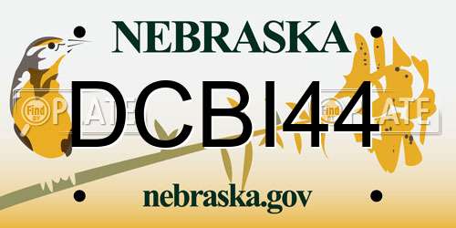 DCBI44 Nebraska License Plate