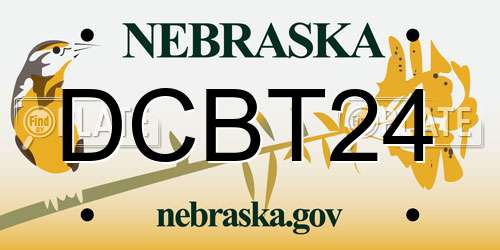 DCBT24 Nebraska License Plate